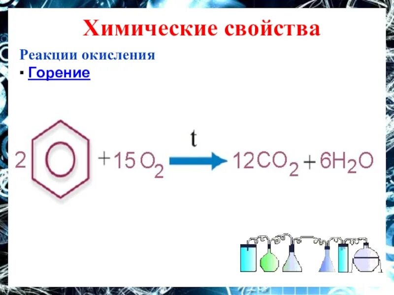 Арены типы реакций. Горение бензола структурная реакция. Арены химические свойства реакции окисления. Горение бензола реакция окисления. Горение бензола уравнение реакции.