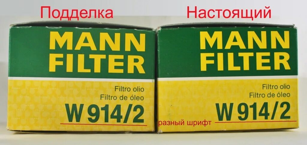 Как проверить оригинальность фильтра. Фильтр масляный Mann-Filter w914/2.
