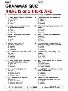 There was there were grammar exercises