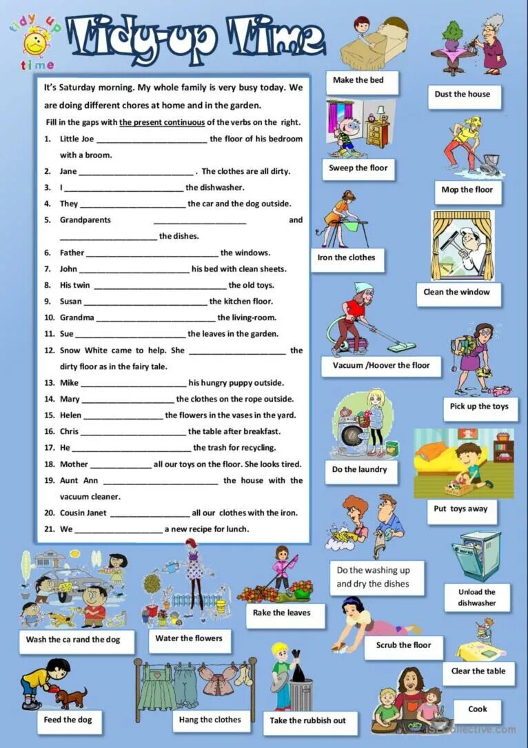 Present continuous for children