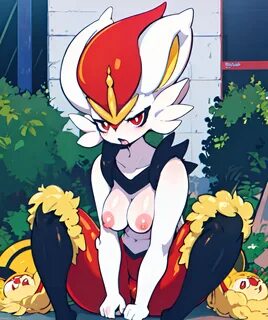 cinderace, pokemon (species), game freak, ai generated, female cinderace, g...