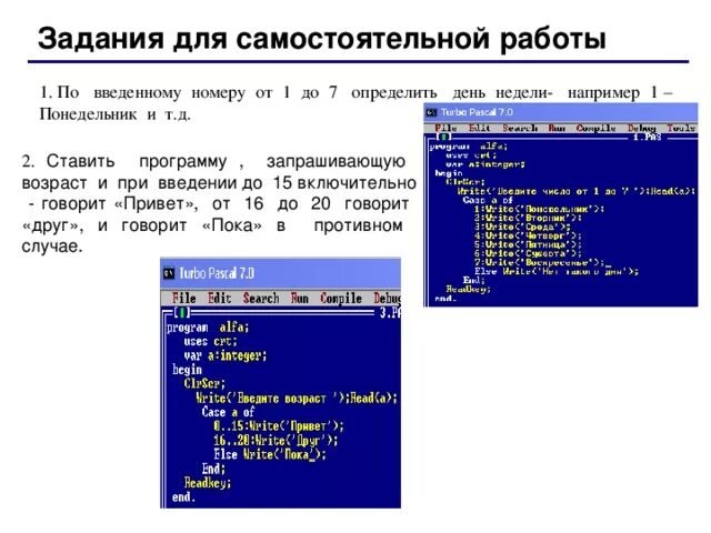 Программу которая принимает