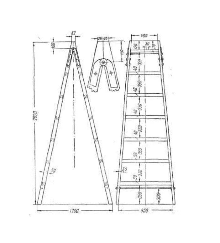 деревянные стремянки кимора -3. стремянка диэлектрическая стеклопластиковая ссд-2. чертеж стремянки. 01. чертеж стремянки.