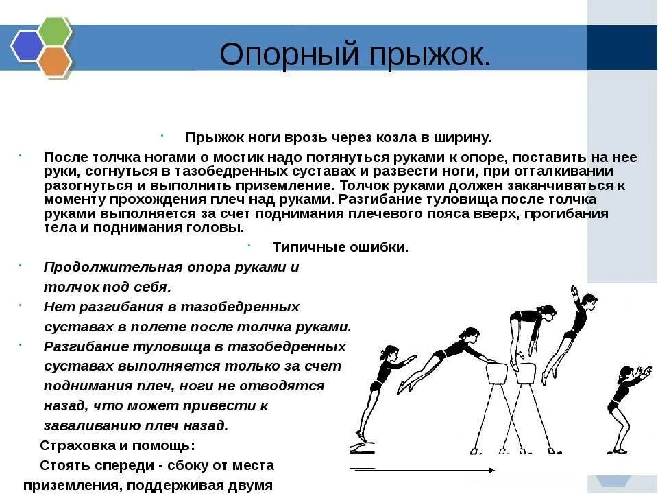 Какая нога выносится при прыжке в длину. Техника прыжка через козла опорный прыжок. Техника опорного прыжка на гимнастического козла. Опорный прыжок ноги врозь через козла в ширину. Прыжок ноги врозь через козла в ширину техника выполнения.