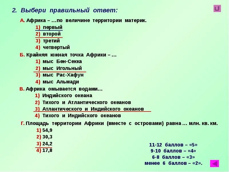 Тест по теме Африка. Зачёт по географии Африка. Вопросы по теме Африка. Тест с ответами по теме Африка.