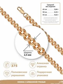 Цепочка золото 375 пробы