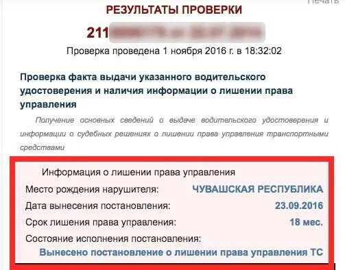 Проверенные поставляемые результаты. При лишении водительских прав. Сроки лишения водительских прав. Окончание срока лишения водительских прав.