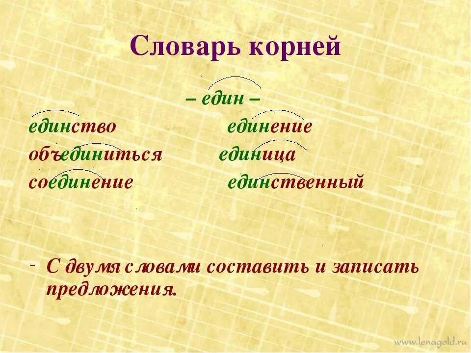 Соединение корень слова