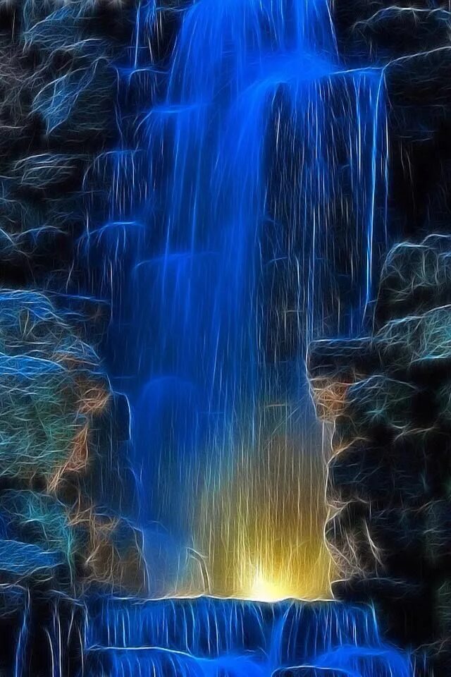 Красивые водопады. Живые водопады. Разноцветный водопад. Волшебный водопад.