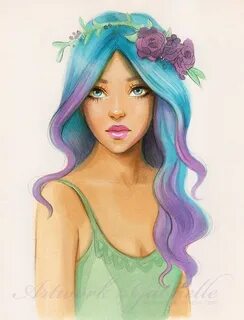 Девушки нарисованные цветные