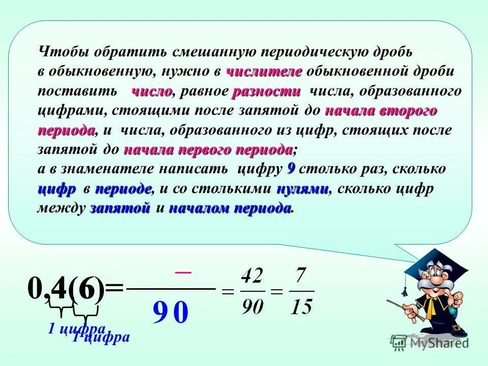 0 4 Перевести в обыкновенную дробь. Периодическая дробь в обыкновенную. Смешанные периодические дроби. 0 6 В обыкновенную дробь.