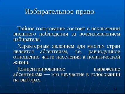 Тайное право граждан в избирательном праве