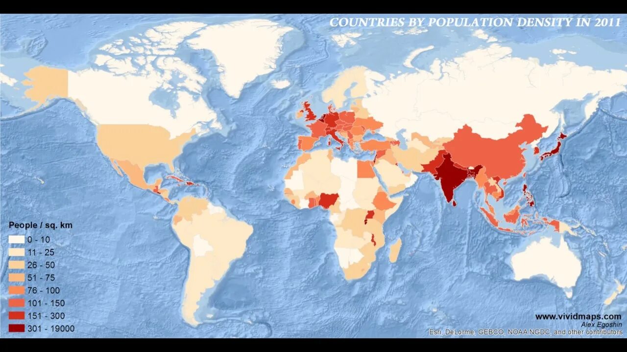 Плотность населения в мире. Низкая плотность населения. Countries by population