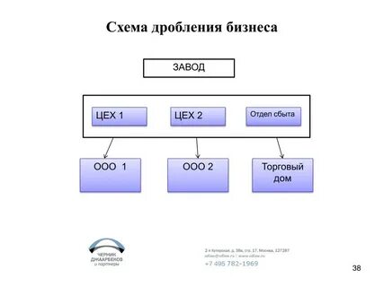 Виды дробления бизнеса