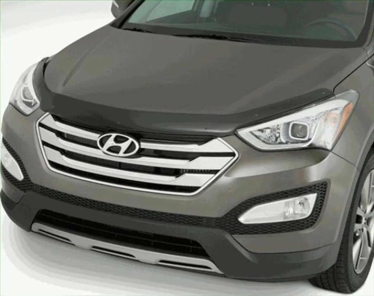 Дефлектор капота хром Hyundai Santa Fe 2016. Santa Fe 2015 дефлектор. Hyundai Santa Fe 2013 Air Deflector. Дефлектор капота Санта Фе 3.