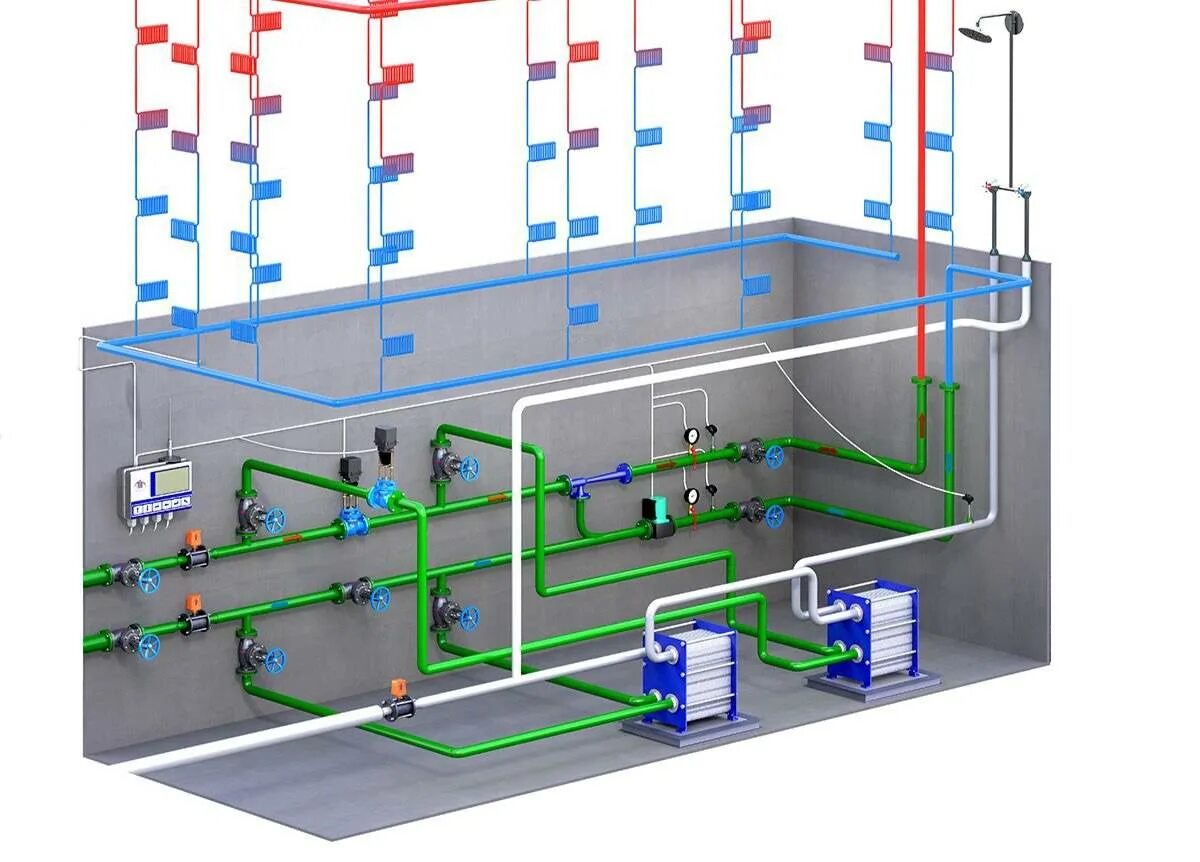 Итп оборудование теплообменник. Системах отопления ГВС И ХВС. Проектирование водоснабжения. Система отопления.