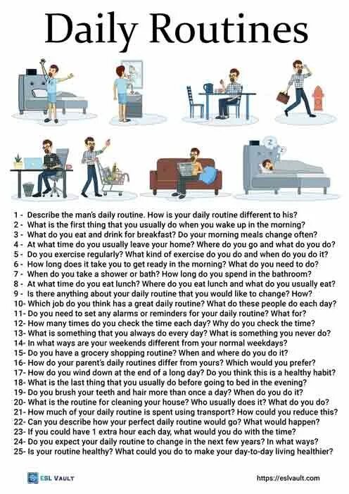 Daily routine questions. Daily routine speaking. daily routine questions for kids. questions about daily routine.