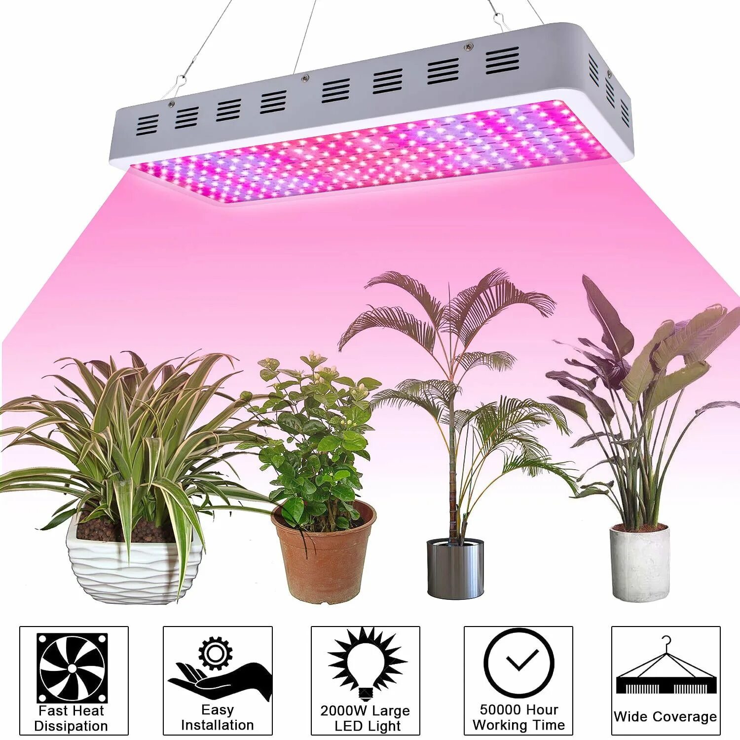 Led grow Light gl-2000. Grow Light Full Spectrum. Plant grow Light 96 шт. Белая лампа для растений.