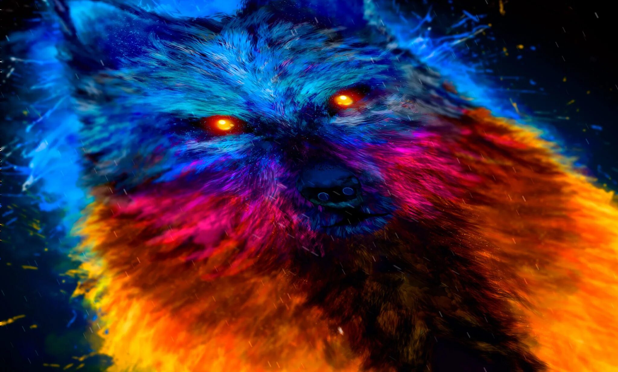 Разноцветный волк. 1024х1024 пикселей. Волк разноцветный космос. Картинки 2000 пикселей. Изображение 2000 2000 пикселей