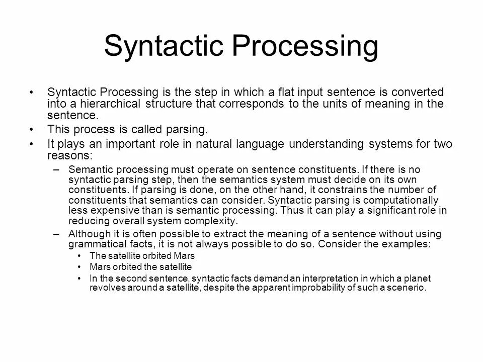 Язык processing. Syntactic processes. Syntactic Systems. Syntactic categories. Syntactic processes in a sentence.