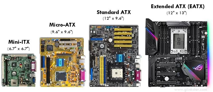 Форм-фактор:ATX, Mini-ITX, MICROATX. Micro ATX vs Standard ATX. Micro-ATX, Mini-ITX, Standard-ATX. Mini ATX материнская плата размер.