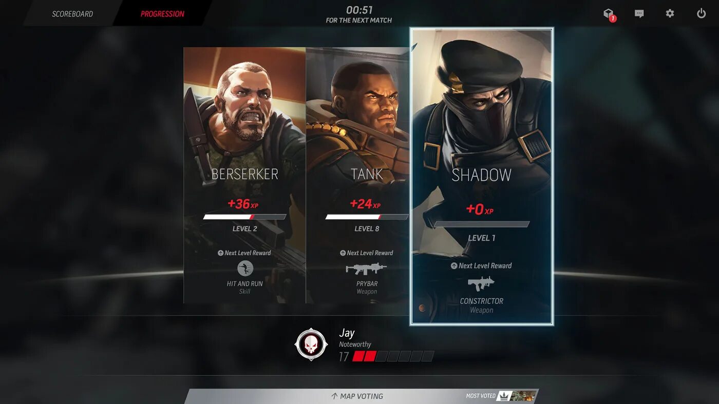 Ballistic Overkill. Shooter games UI. Next Match. UI Concept game fps. Next reward