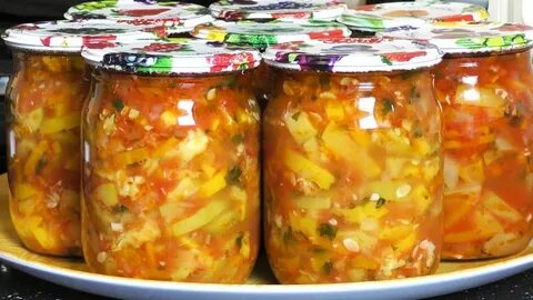 Кабачки с помидорами на зиму без стерилизации