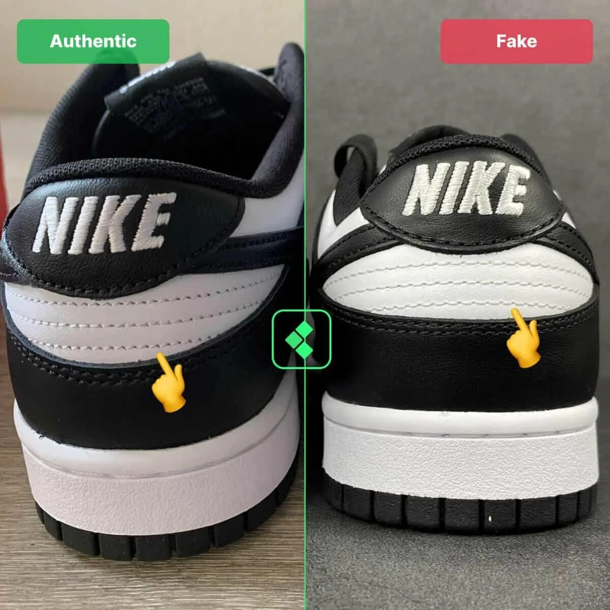 Как отличить найк. Nike Dunk Original vs fake. Nike Dunk Low Panda. Nike Dunk Panda.