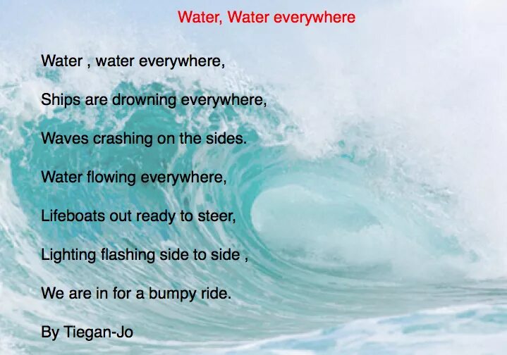 Poems about Water. Water poem. About Water. Текст Water Water everywhere. Слова вода слушать