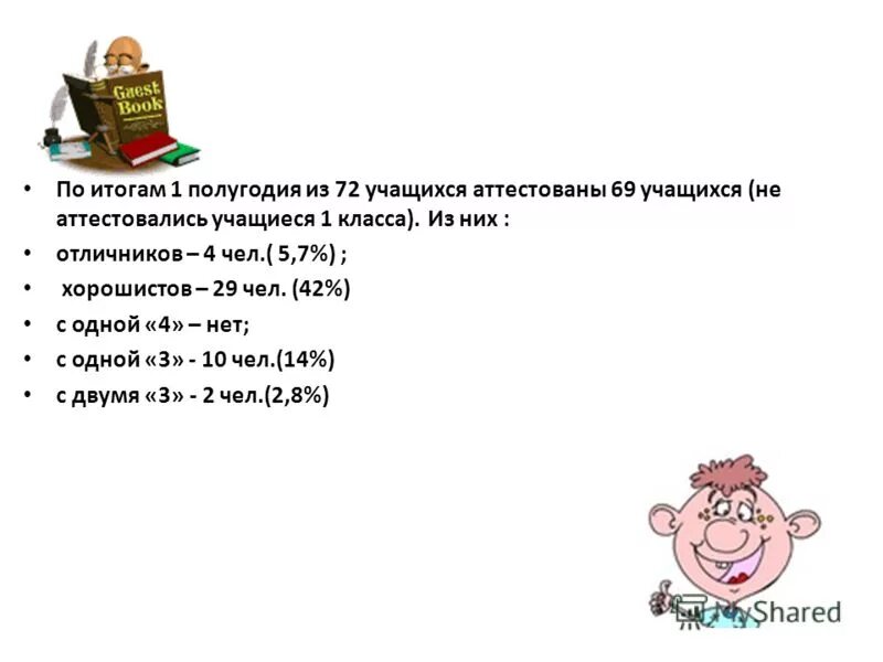 из 72 учащихся восьмых классов