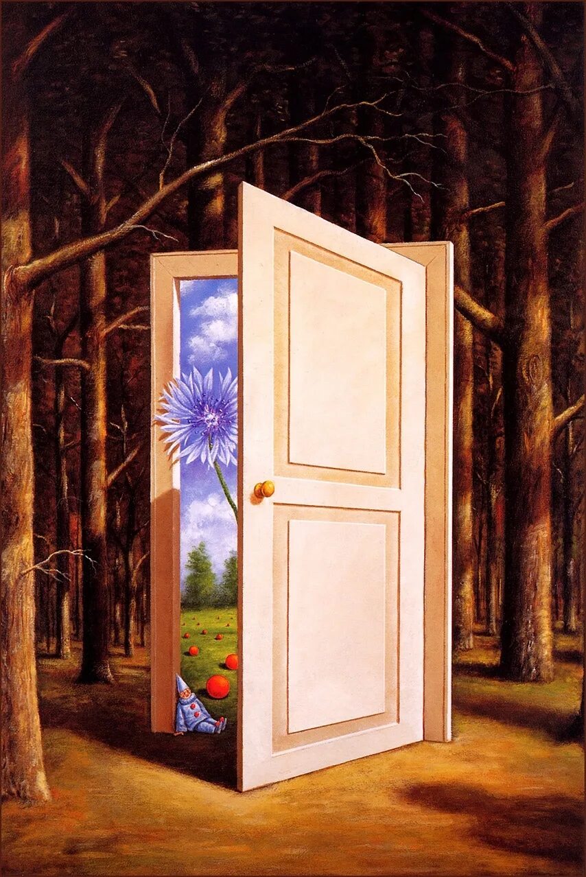 Сюрреалист Rafal Olbinski. Художник Рафал Ольбинский. Открытая дверь. Дверь открывается.