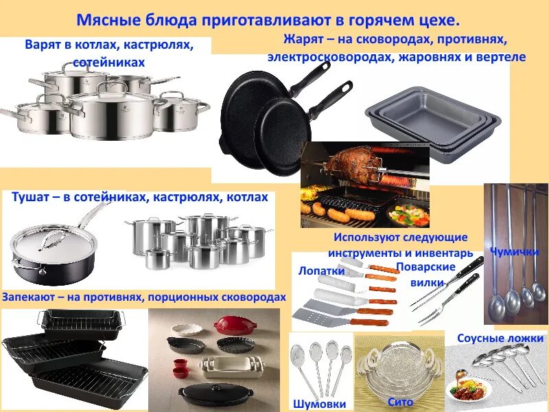 Инвентарь для приготовления блюд. Инвентарь для приготовления мясных блюд. Оборудование и инвентарь для приготовления закусок. Технические оборудование и инвентарь для приготовления. Процесс производства кулинарной продукции