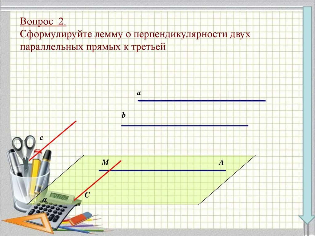 Точка м лежит между двух параллельных прямых. Ktvvf j gthgtylbrekzhyjcnb ghzvs[. лемма перпендикулярности прямых. лемма о перпендикулярности двух параллельных прямых к третьей. лемма о перпендикулярности двух параллельных прямых к третьей прямой.