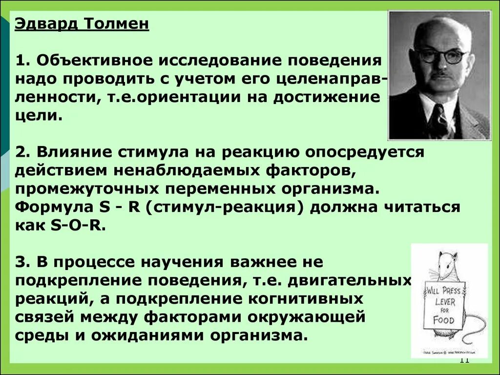 Когнитивная теория научения. Толмен необихевиоризм. Толмен бихевиоризм кратко.