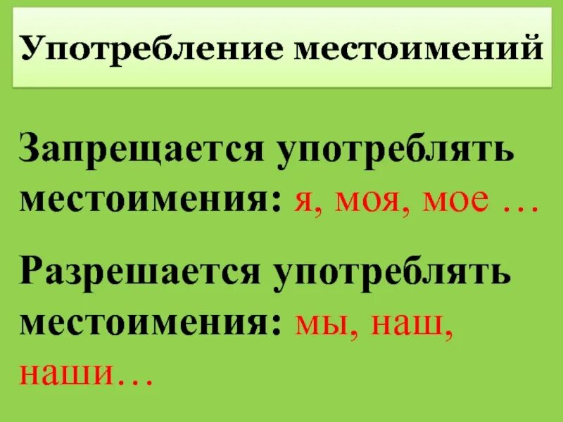Правила использования местоимений. Употребление местоимений. употребление местоимений наш. неправильное употребление местоимения. употребление местоимений мой моя мое.