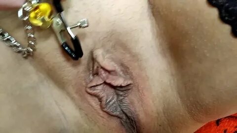 Watch Clit and Nipple Clamps Testing Close-up GILF Creampie video on xHamst...