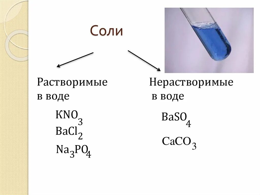 Формула растворимости соли в воде. Растворимые нерастворимые и малорастворимые соли. формулы растворимых солей в химии. растворимые соли. соли растворимые в воде и нерастворимые.
