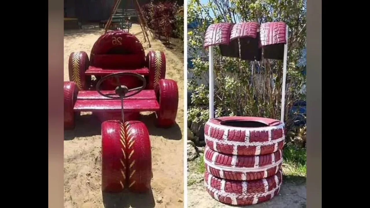 Что можно сделать из старых автопокрышек DetalleLogia: Reciclando que es gerundio Neumáticos Tire planters, Creative pl