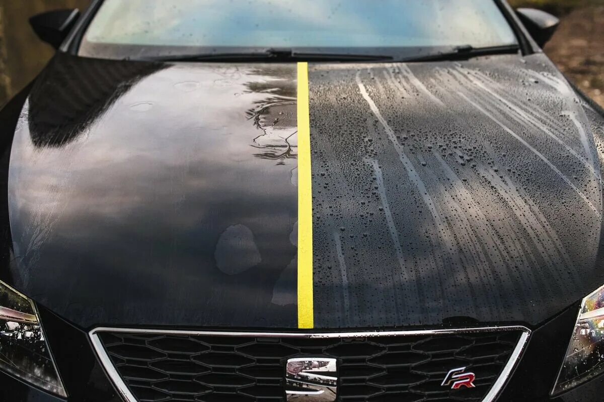 Эффект жидкого стекла. Кварцевое покрытие автомобиля. Гидрофоб на автомобиле. Керамическое покрытие авто. Гидрофобное покрытие для автомобиля.
