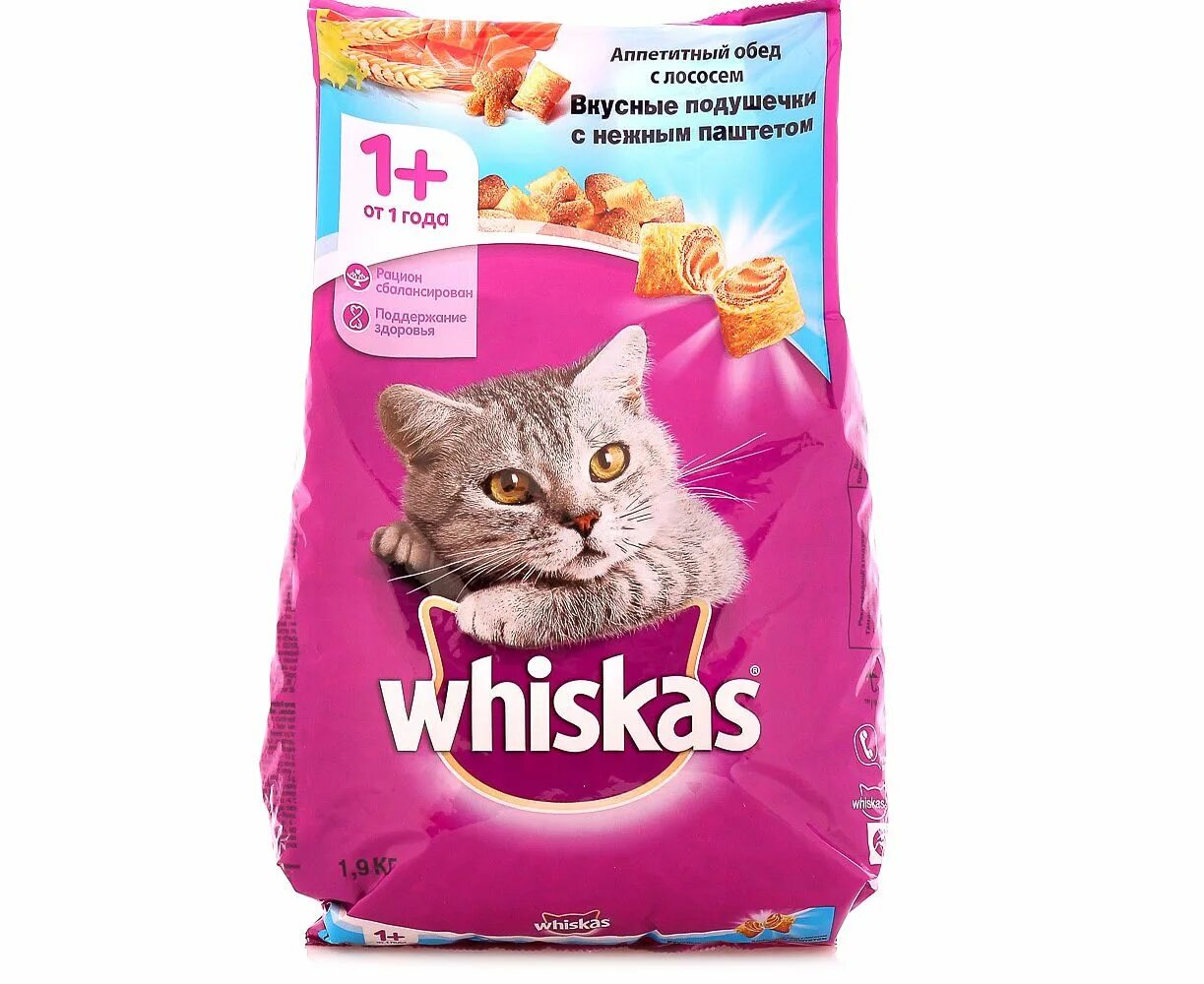 Вискас 5 кг купить. Корм для кошек Whiskas 85гр. Корм вискас 1.9 кг. Корм вискас подушечки. Вискас сухой корм для кошек 1.9 кг.