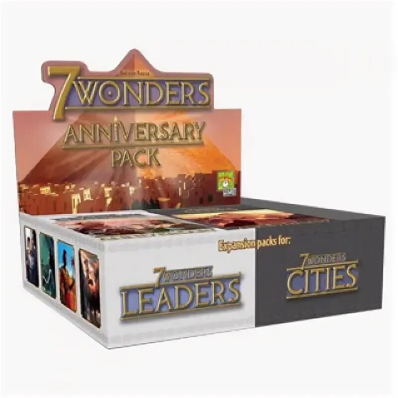 7 wonders cities. 7 Чудес Лидеры. Дополнение для настольной игры Asmodee 7 Wonders: leaders Anniversary Pack. Вундер Сити коробки. Mystery Pack Anniversary Gold.