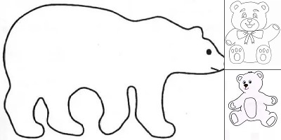 шаблон медведя для вырезания из бумаги