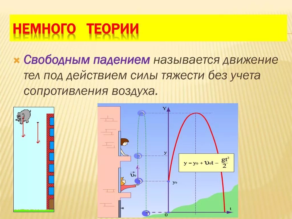 При изучении падения тела под действием силы. Движение под действием силы тяжести. Движение под воздействием силы тяжести. Движение тела под действием силы тяжести по вертикали. Уравнение движения тела под действием силы тяжести.