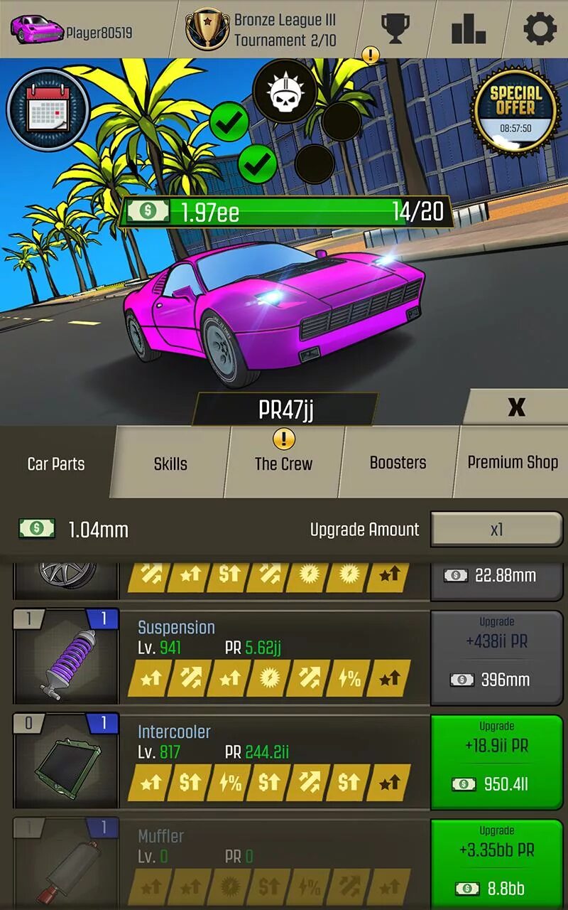 Мод меню idle racer