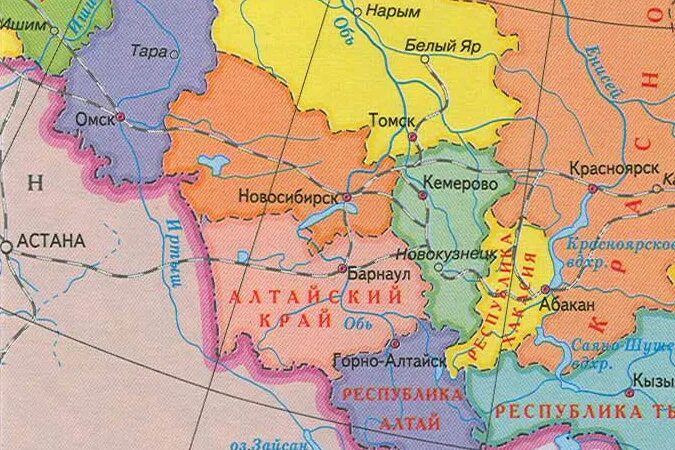 Барнаул какая сибирь. Алтай на карте России. Алтайский край на карте России. Алтай границы на карте. Карта Алтая и Кемеровской области.