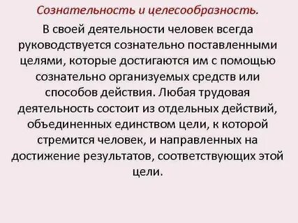 Деятельность человека носит сознательный и продуктивный характер