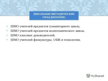 Шмо учителей гуманитарного цикла
