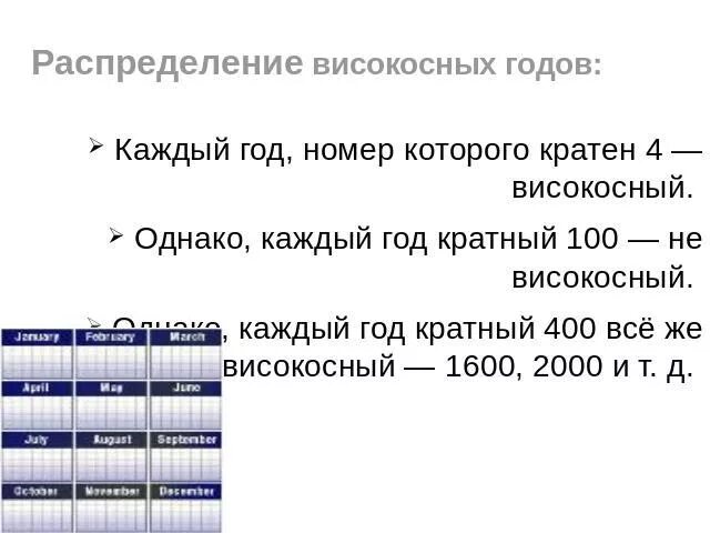 Список всех високосных годов. Причина високосного года. Високосный год каждые. Год, номер которого кратен 400, — високосный.