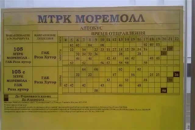 Расписание автобуса 105 м новороссийск