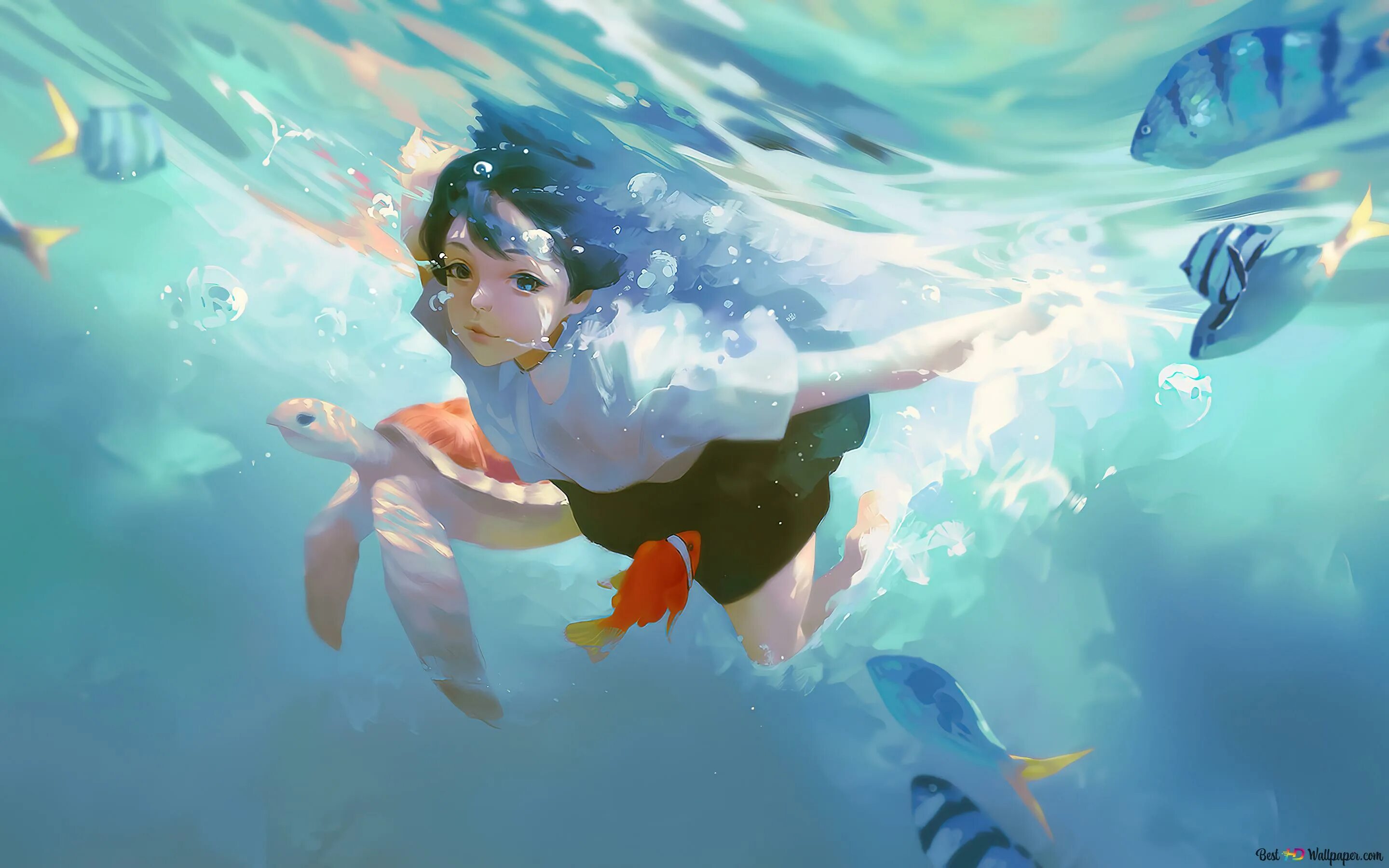 Дети моря 5 часть. Taejune Kim. Taejune Kim картины. Девушка под водой.